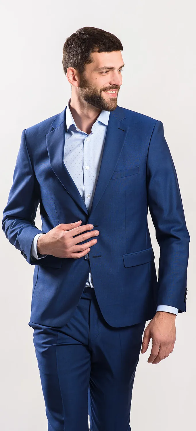 Alain Delon Abito Slim Fit Blu Lana Zignone