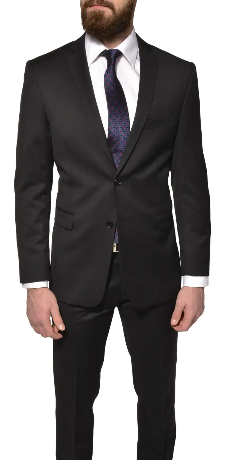 Alain Delon abito nero lana Regular Fit 98