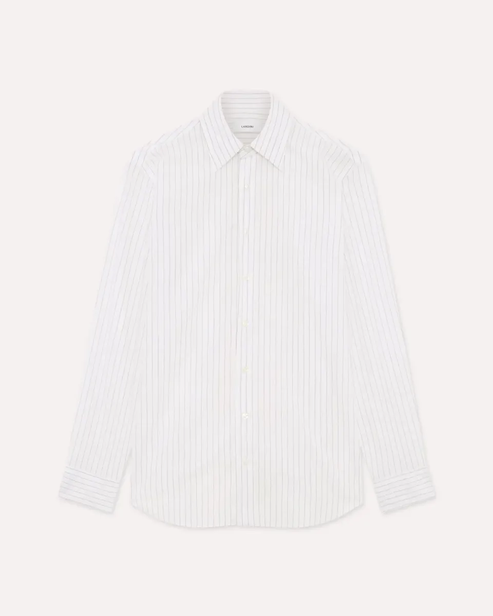 Lardini Camicia Popeline Cotone Bianca Uomo