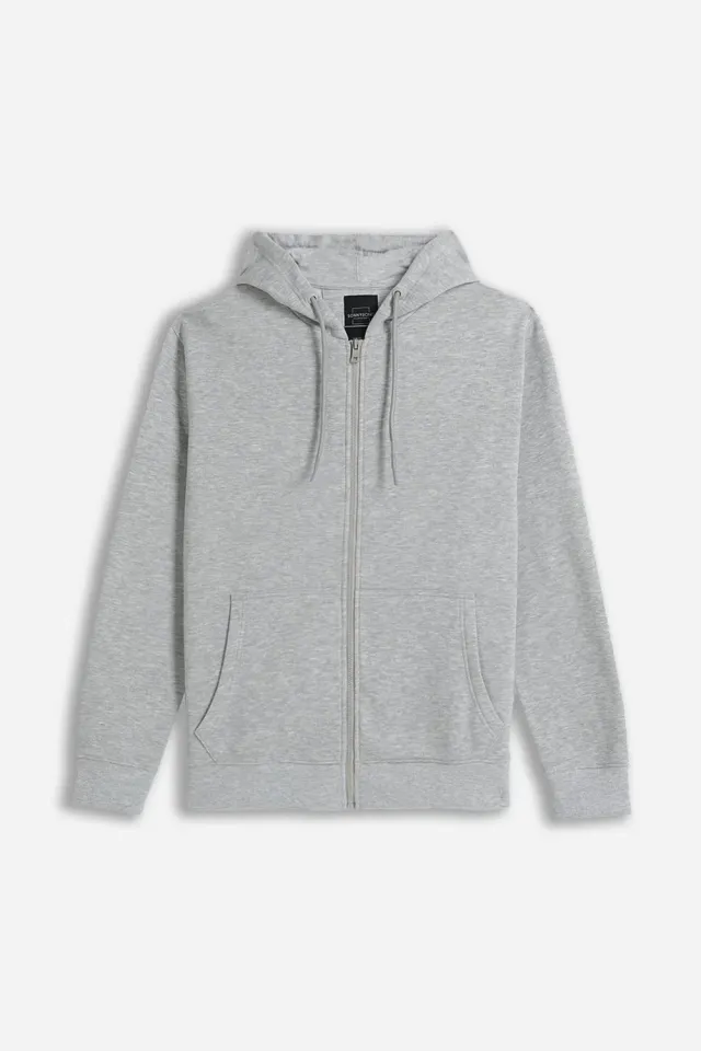 Sonny Bono Felpa Full Zip Cappuccio Basic Grigio Chiaro