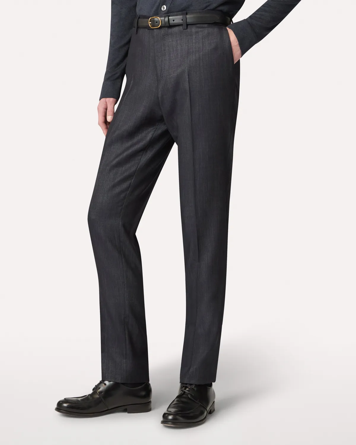 Lardini pantalone blu senza pieghe effetto denim